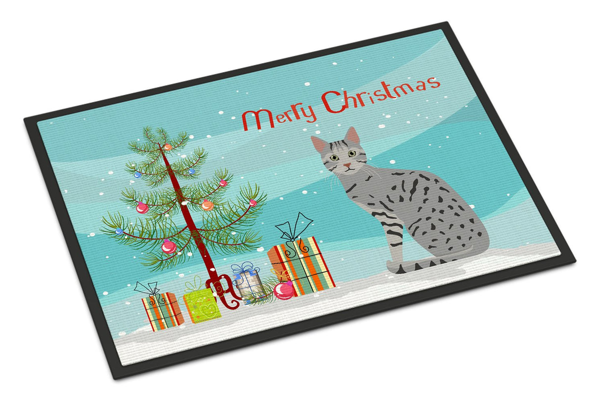 Egyptian Mau Cat Merry Christmas Indoor or Outdoor Mat 24x36 CK4766JMAT by Caroline&#39;s Treasures