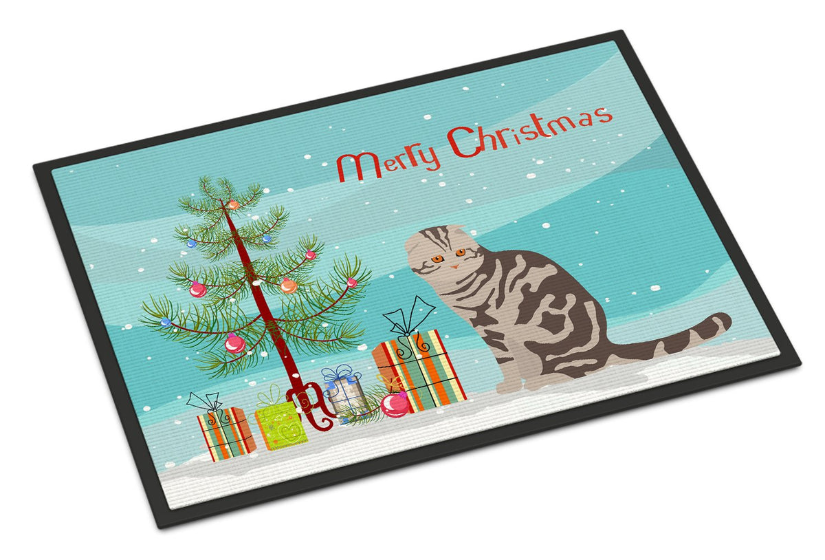 Foldex Exotic Fold Cat Merry Christmas Indoor or Outdoor Mat 24x36 CK4768JMAT by Caroline&#39;s Treasures