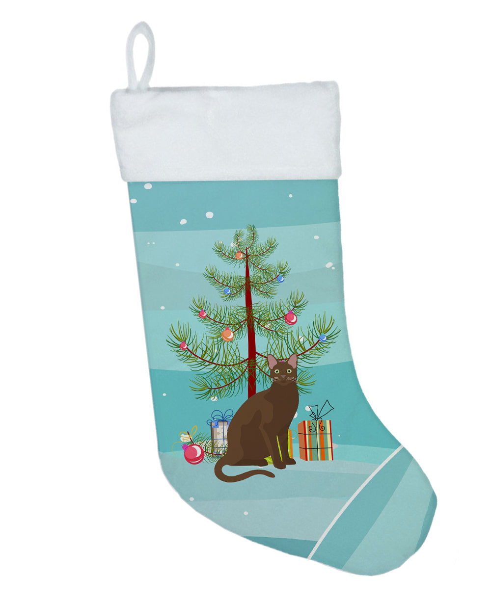 Caroline's Treasures Havana Brown Cat Merry Christmas Christmas Stocking