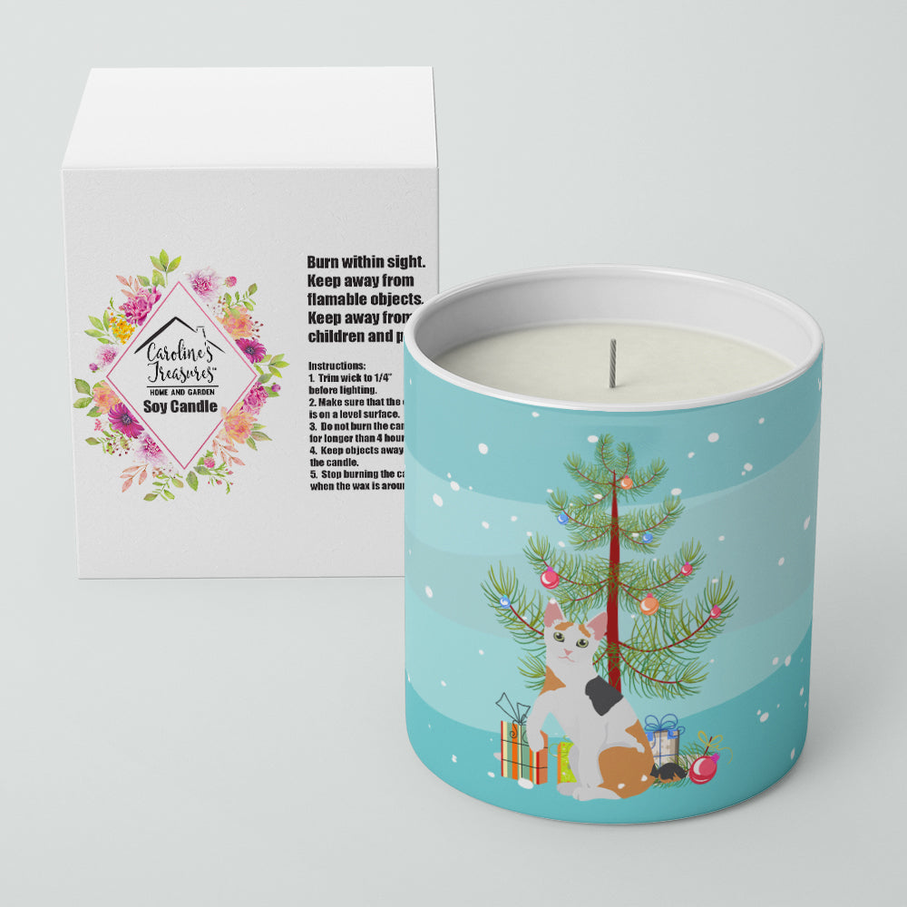 Caroline's Treasures Japanese Bobtail Cat Merry Christmas 10 oz Decorative Soy Candle