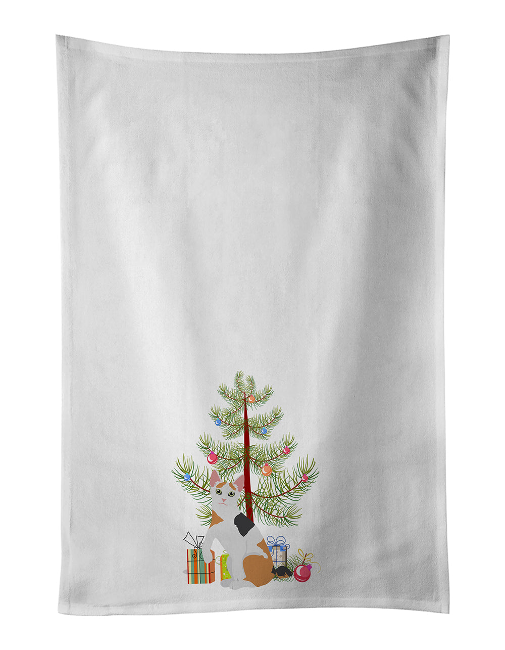 Buy this Japanese Bobtail Cat Merry Christmas White Kitchen Towel Set of 2