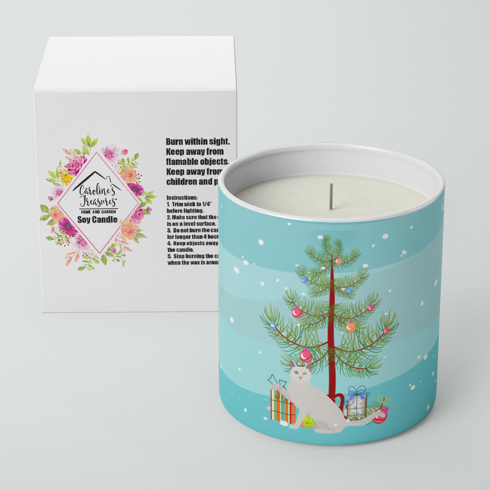 Khao Manee Cat Merry Christmas 10 oz Decorative Soy Candle - the-store.com