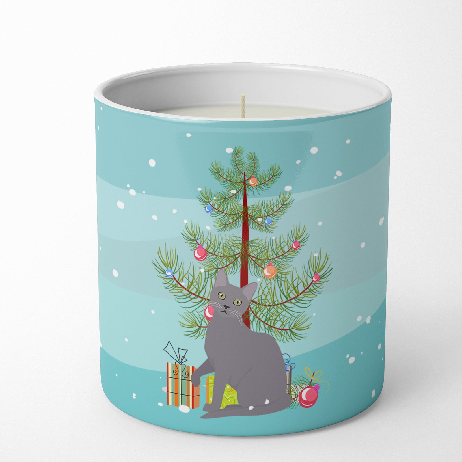 Caroline's Treasures Korat Cat Merry Christmas 10 oz Decorative Soy Candle