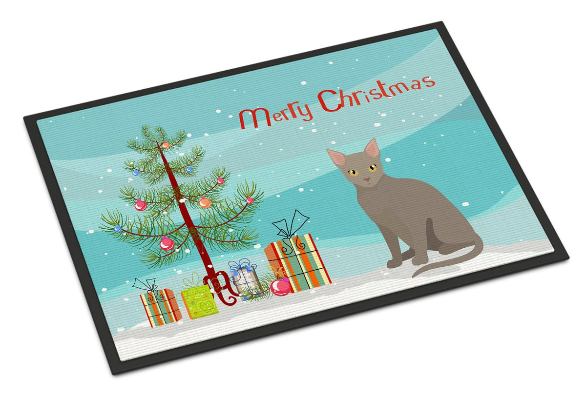 Malayan Cat Merry Christmas Indoor or Outdoor Mat 24x36 CK4775JMAT by Caroline&#39;s Treasures