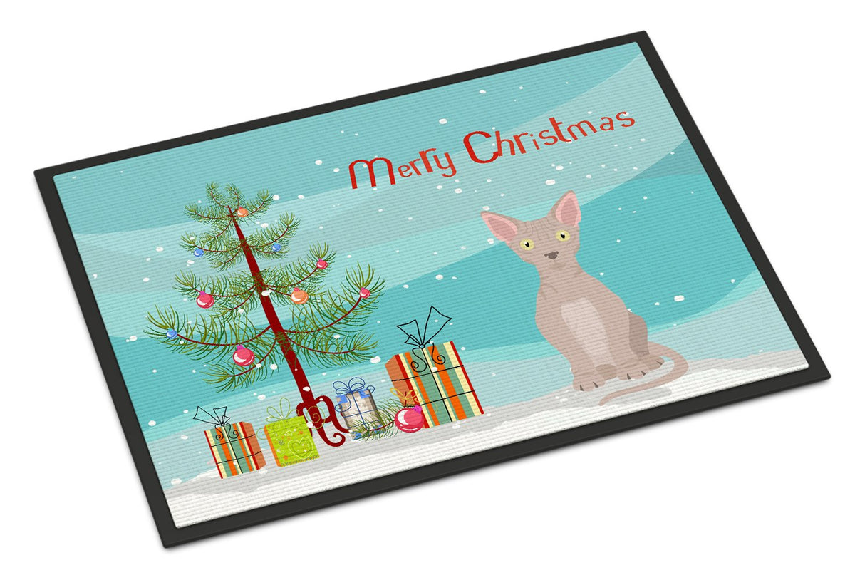 Minskin Cat Merry Christmas Indoor or Outdoor Mat 24x36 CK4776JMAT by Caroline&#39;s Treasures