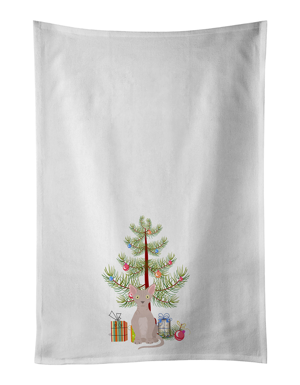 Buy this Minskin Cat Merry Christmas White Kitchen Towel Set of 2