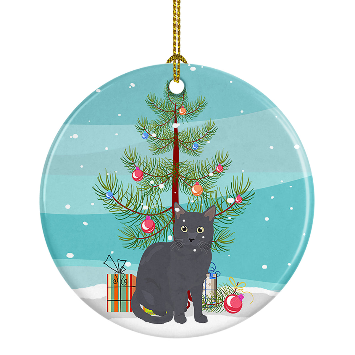 Buy this Nebelung Cat Merry Christmas Ceramic Ornament