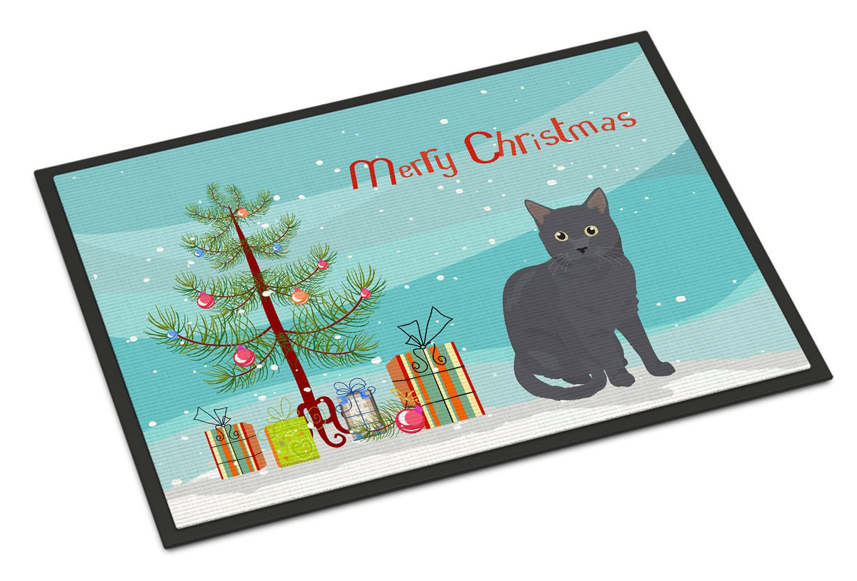 Nebelung Cat Merry Christmas Indoor or Outdoor Mat 24x36 CK4777JMAT by Caroline&#39;s Treasures