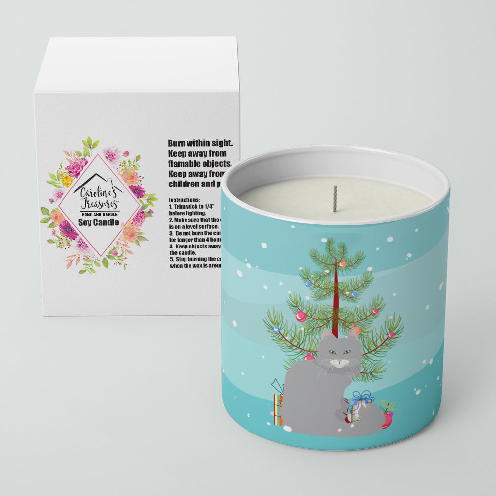 Norwegian Forest Cat Merry Christmas 10 oz Decorative Soy Candle - the-store.com