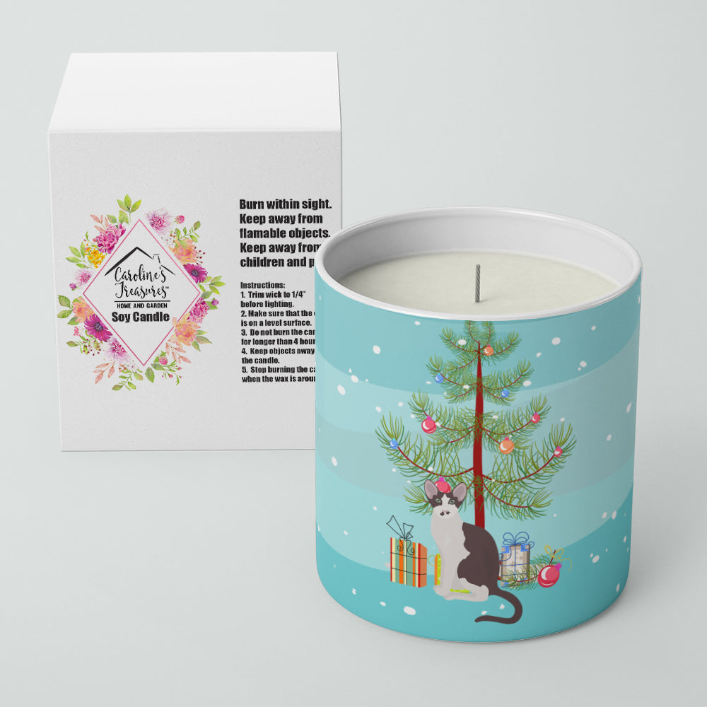 Oriental Bicolor Cat Merry Christmas 10 oz Decorative Soy Candle - the-store.com