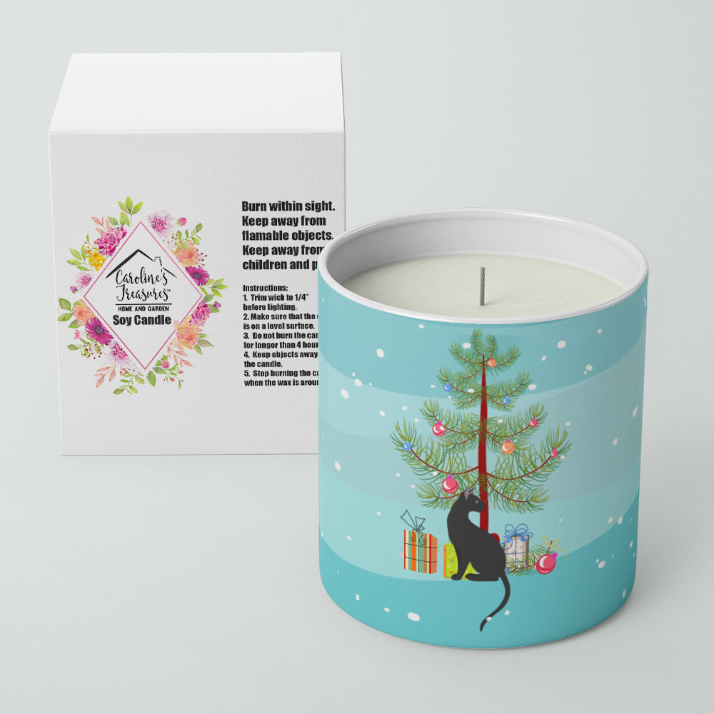 Caroline's Treasures Pantherette Cat Merry Christmas 10 oz Decorative Soy Candle