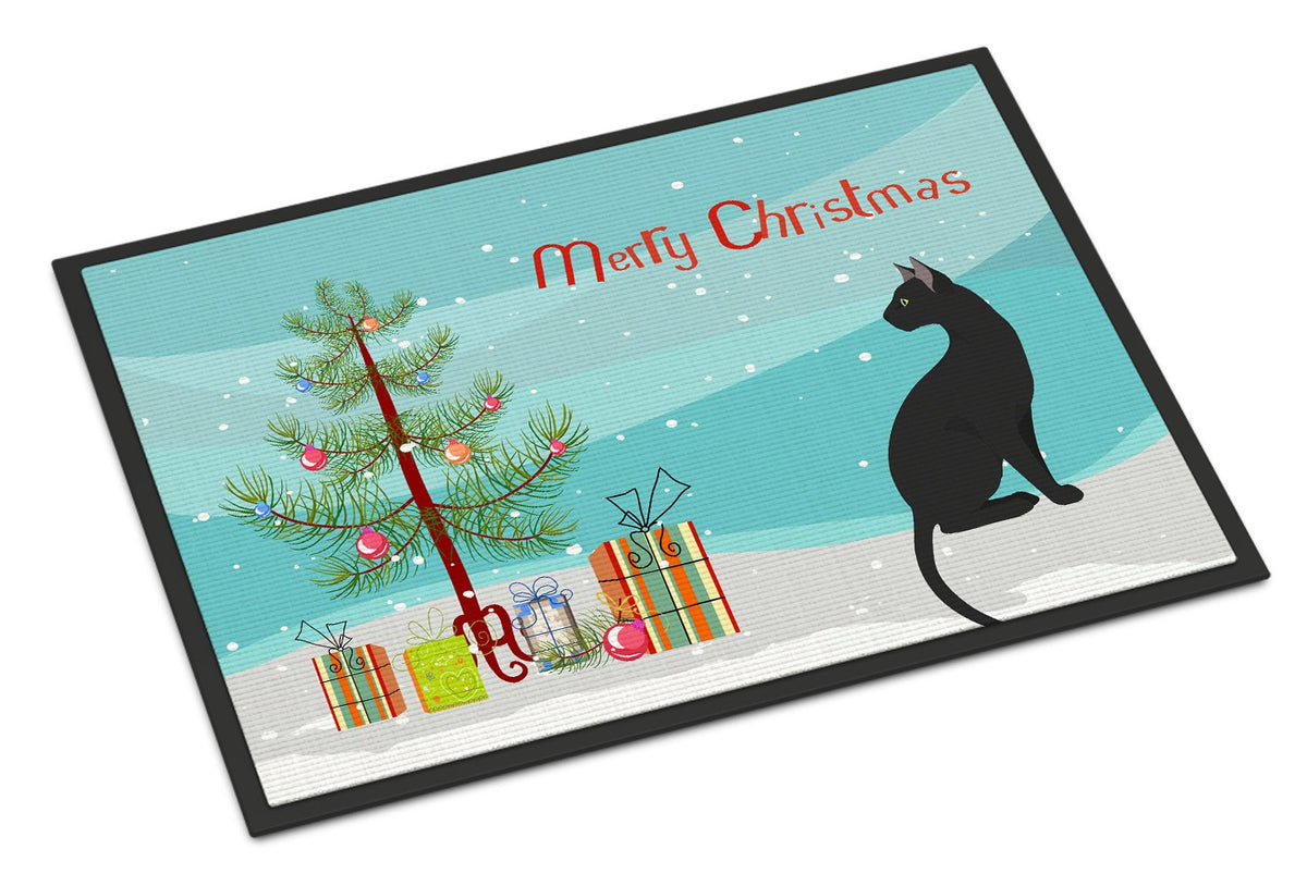 Pantherette Cat Merry Christmas Indoor or Outdoor Mat 24x36 CK4784JMAT by Caroline&#39;s Treasures