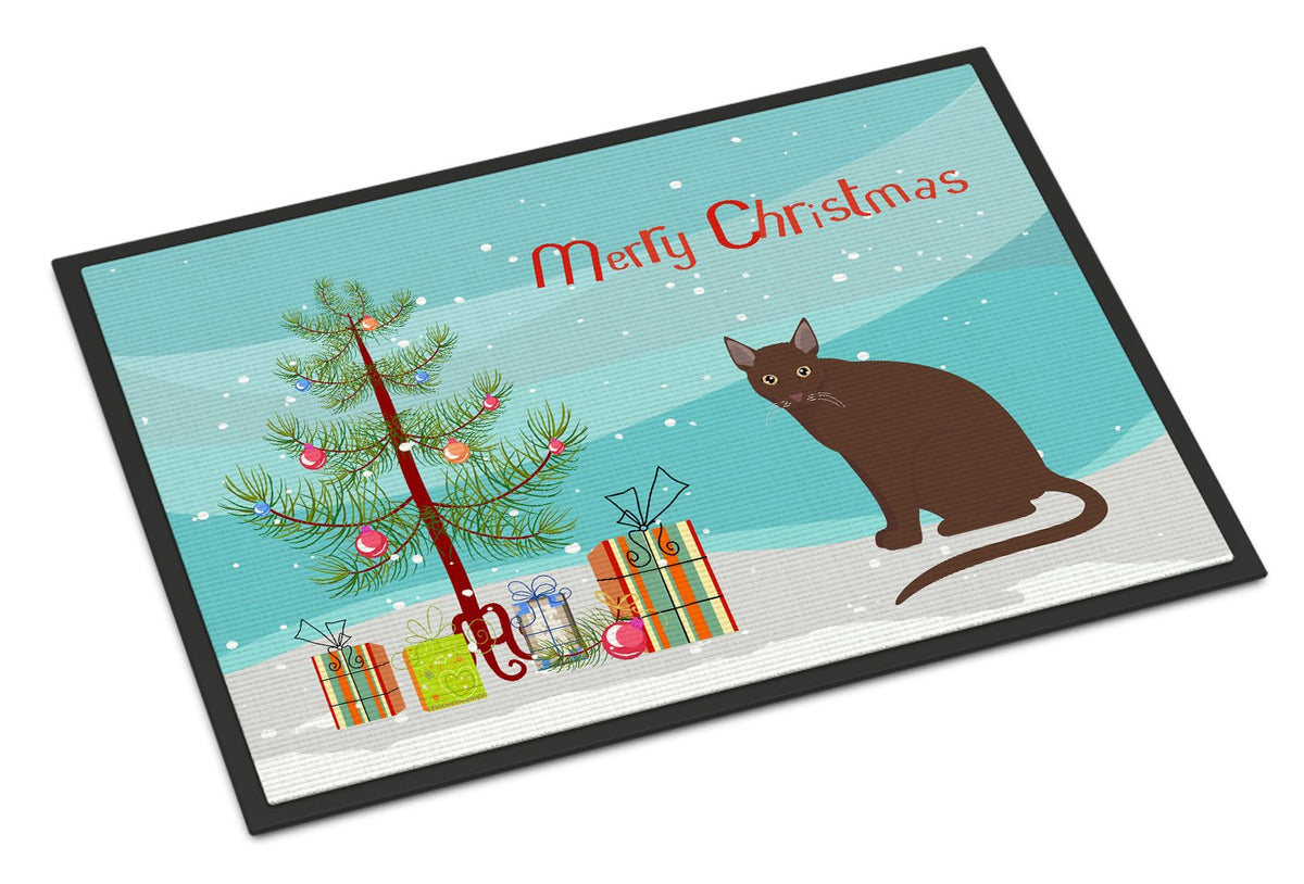 Raas Cat Merry Christmas Indoor or Outdoor Mat 24x36 CK4786JMAT by Caroline&#39;s Treasures