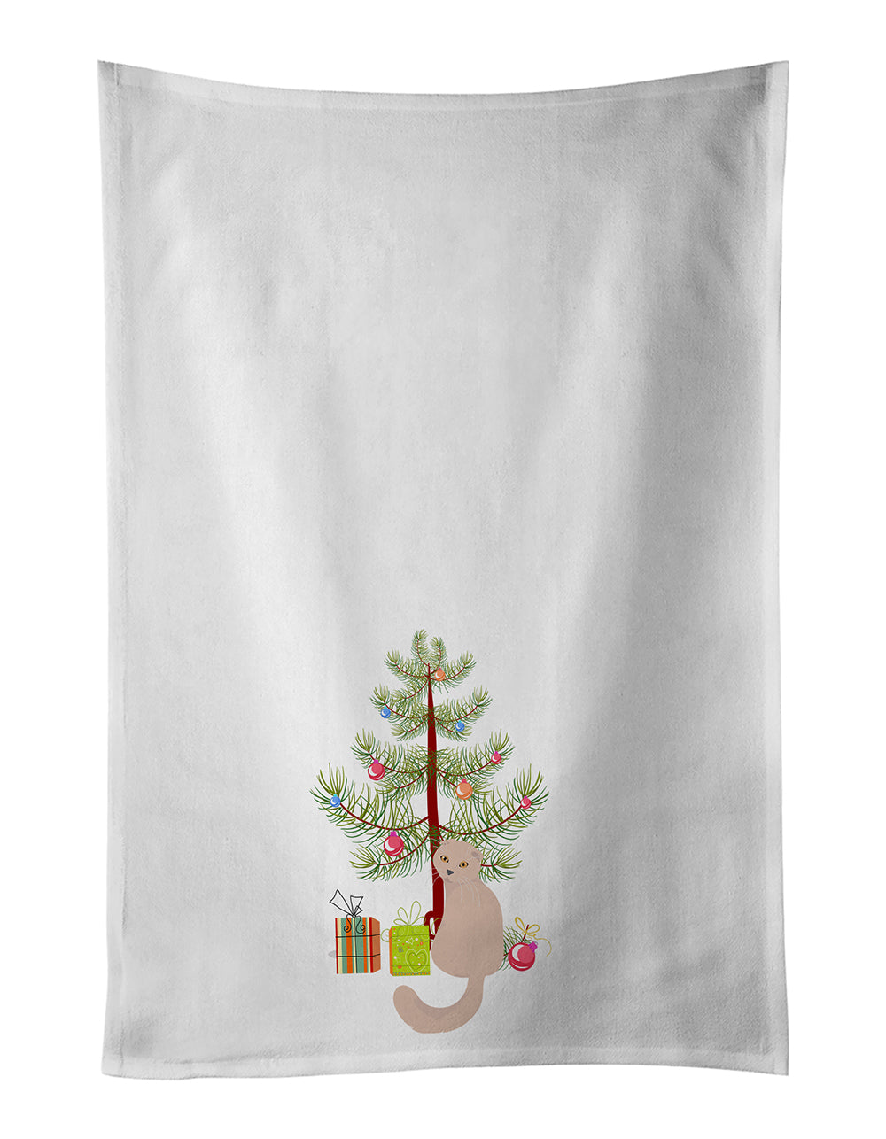 Buy this Scottish Fold Cat Merry Christmas White Kitchen Towel Set of 2
