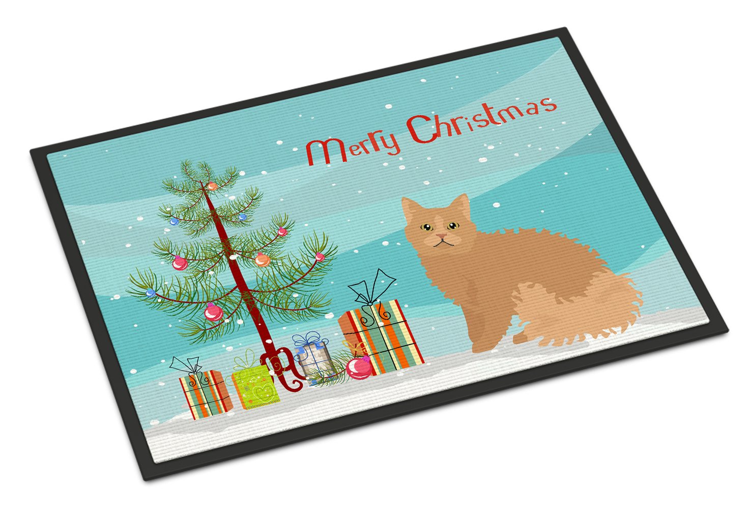 Selkirk Rex Cat Merry Christmas Indoor or Outdoor Mat 24x36 CK4790JMAT by Caroline's Treasures