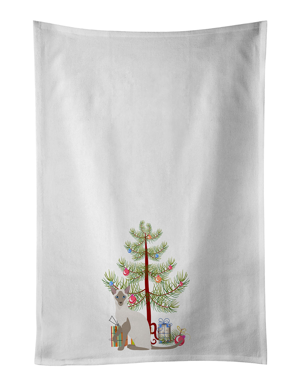 Buy this Siamese Modern Cat Merry Christmas White Kitchen Towel Set of 2