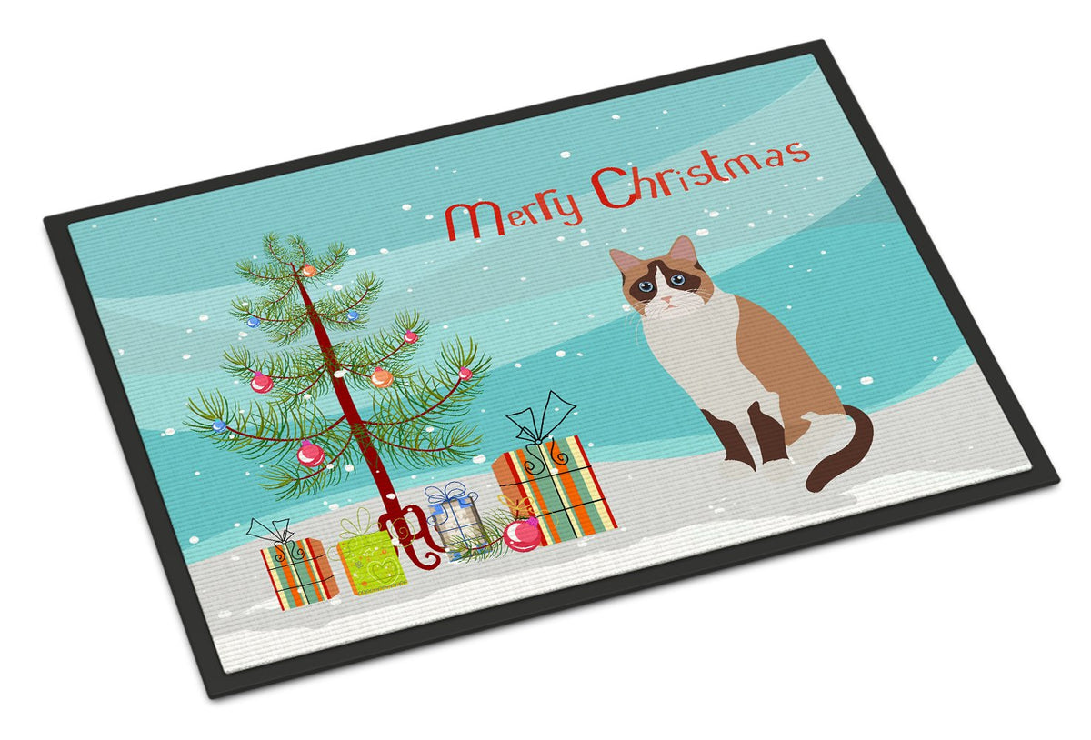 Snowshoe #1 Cat Merry Christmas Indoor or Outdoor Mat 24x36 CK4797JMAT by Caroline&#39;s Treasures