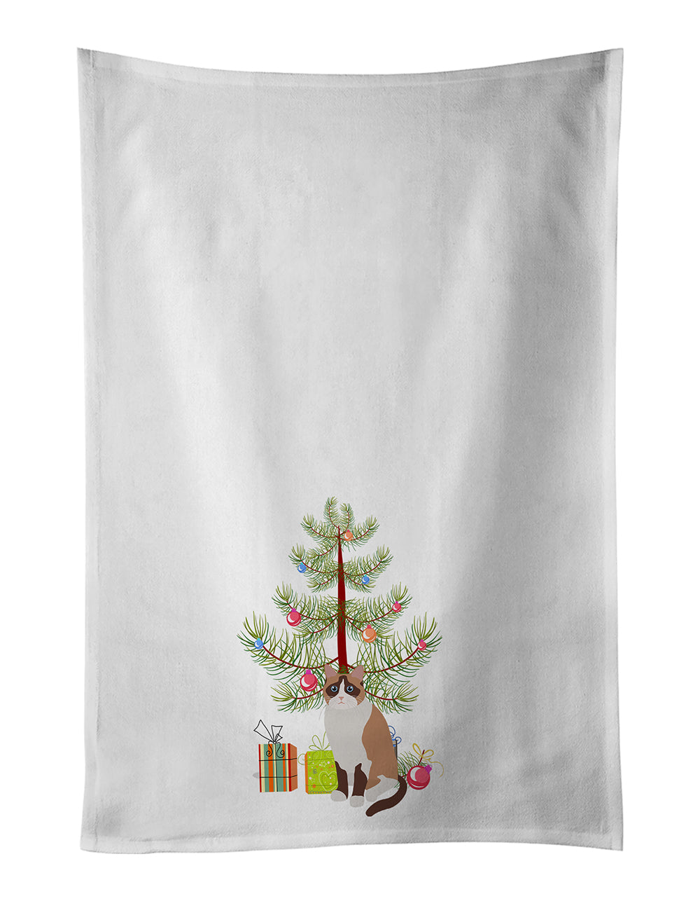 Buy this Snowshoe #1 Cat Merry Christmas White Kitchen Towel Set of 2