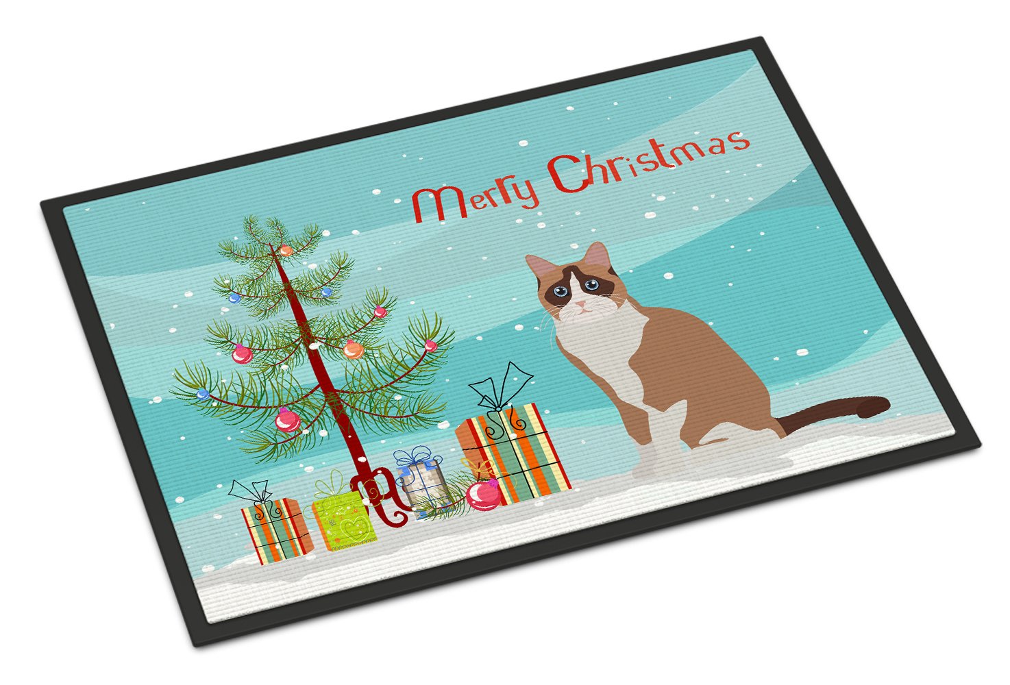 Snowshoe #2 Cat Merry Christmas Indoor or Outdoor Mat 24x36 CK4798JMAT by Caroline's Treasures