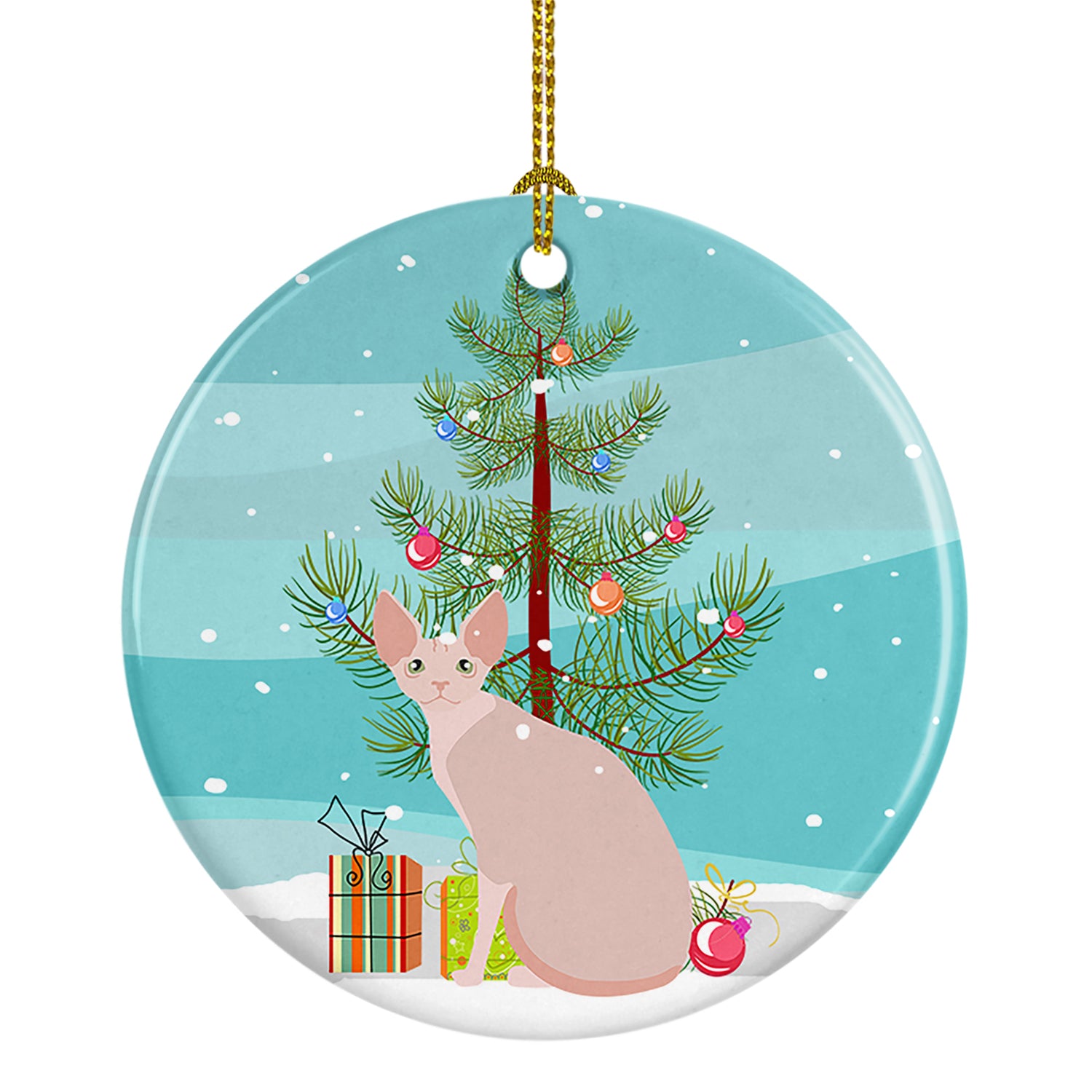 Buy this Sphynx #2 Cat Merry Christmas Ceramic Ornament