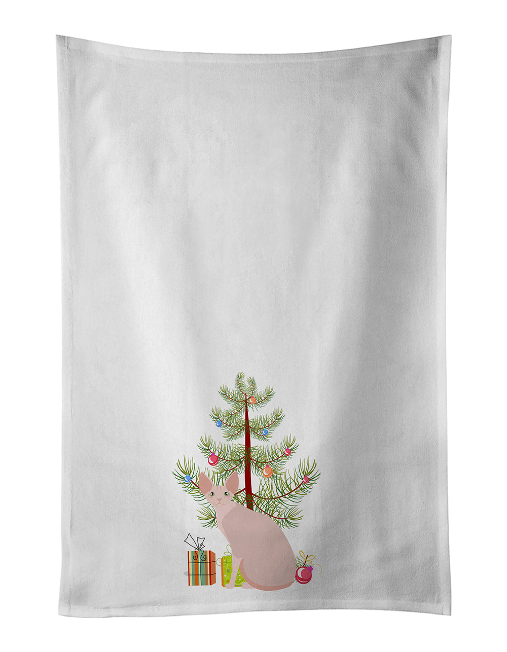Buy this Sphynx #2 Cat Merry Christmas White Kitchen Towel Set of 2