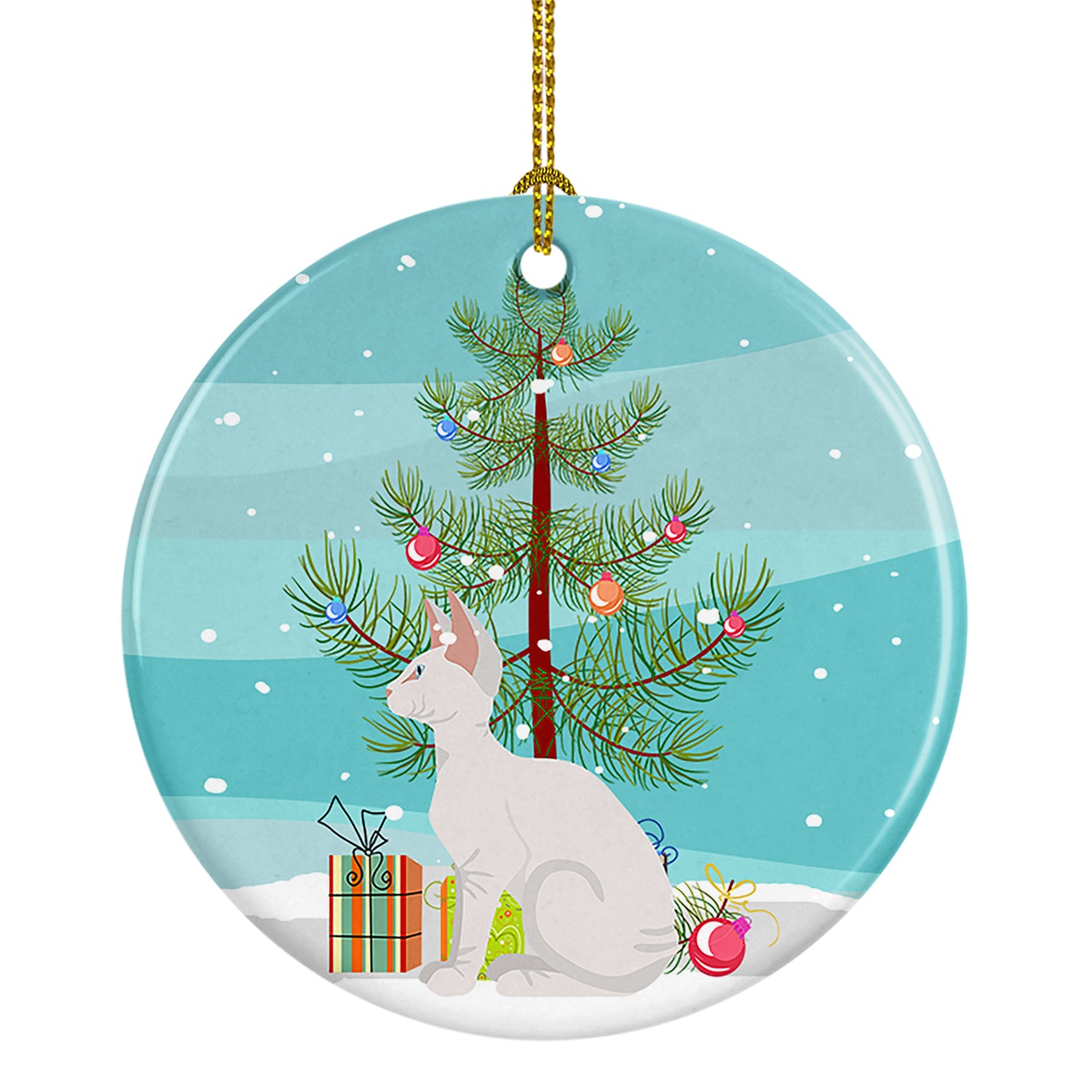 Buy this Sphynx #3 Cat Merry Christmas Ceramic Ornament