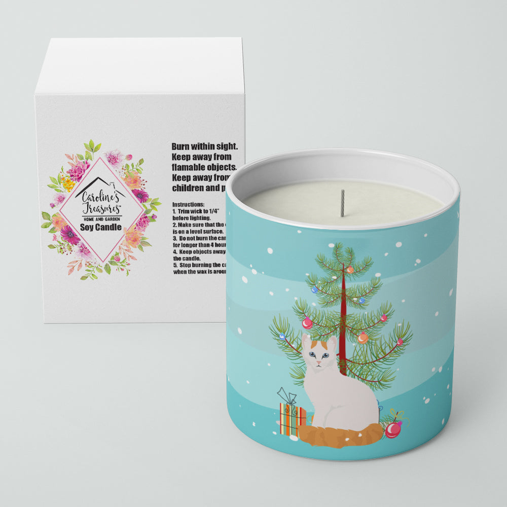 Caroline's Treasures Turkish Van Cat Merry Christmas 10 oz Decorative Soy Candle