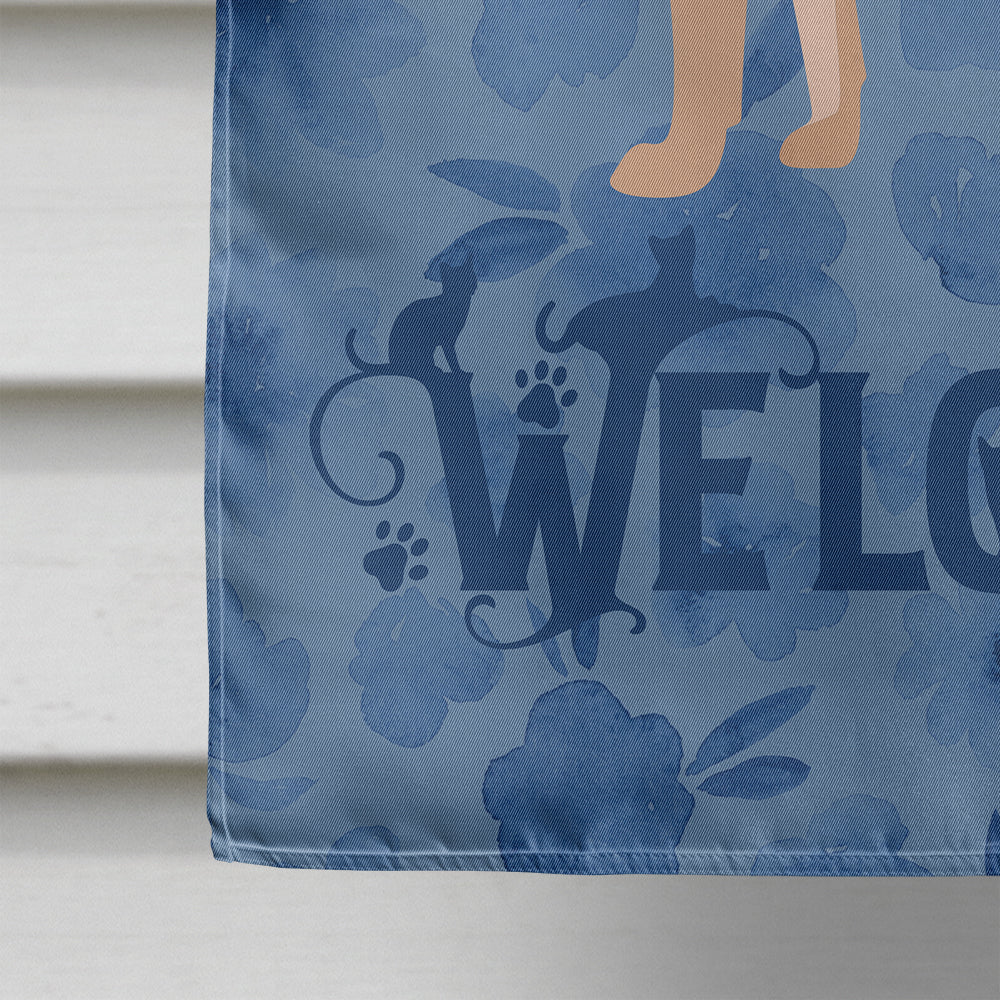 Fawn Abyssinian Cat Welcome Flag Canvas House Size CK4812CHF