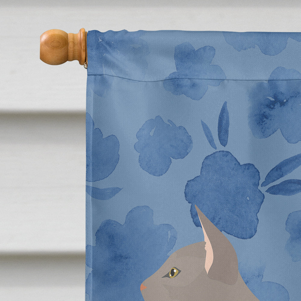 Blue Abyssinian Cat Welcome Flag Canvas House Size CK4813CHF  the-store.com.