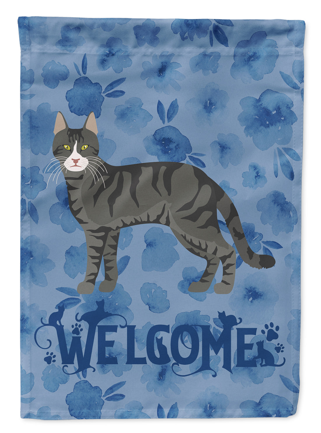 Tricolour Aegean Cat Welcome Flag Canvas House Size CK4814CHF
