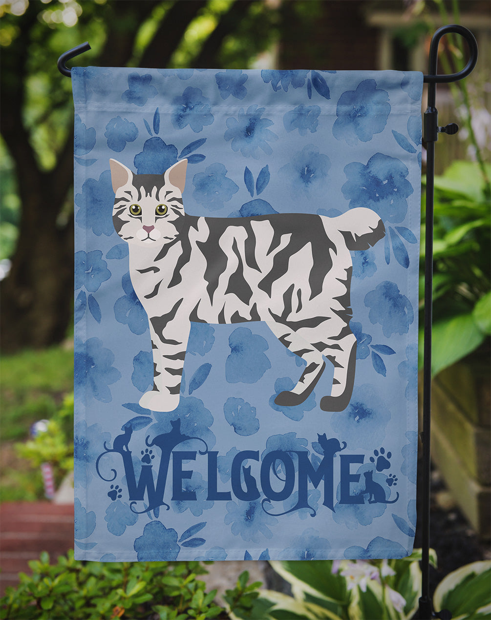 American Bobtail #1 Cat Welcome Flag Garden Size CK4816GF