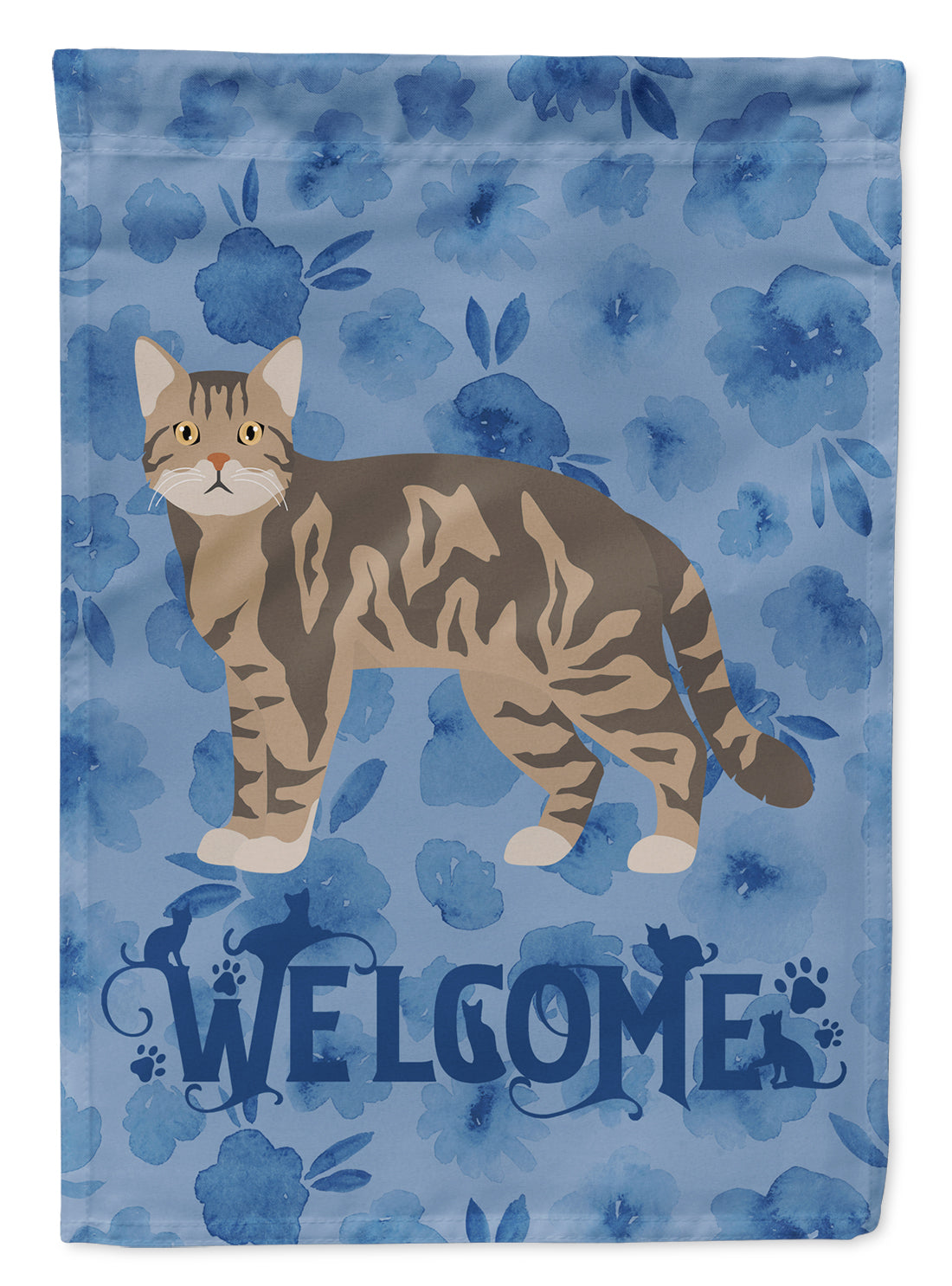 American Wirehair #1 Cat Welcome Flag Canvas House Size CK4822CHF  the-store.com.