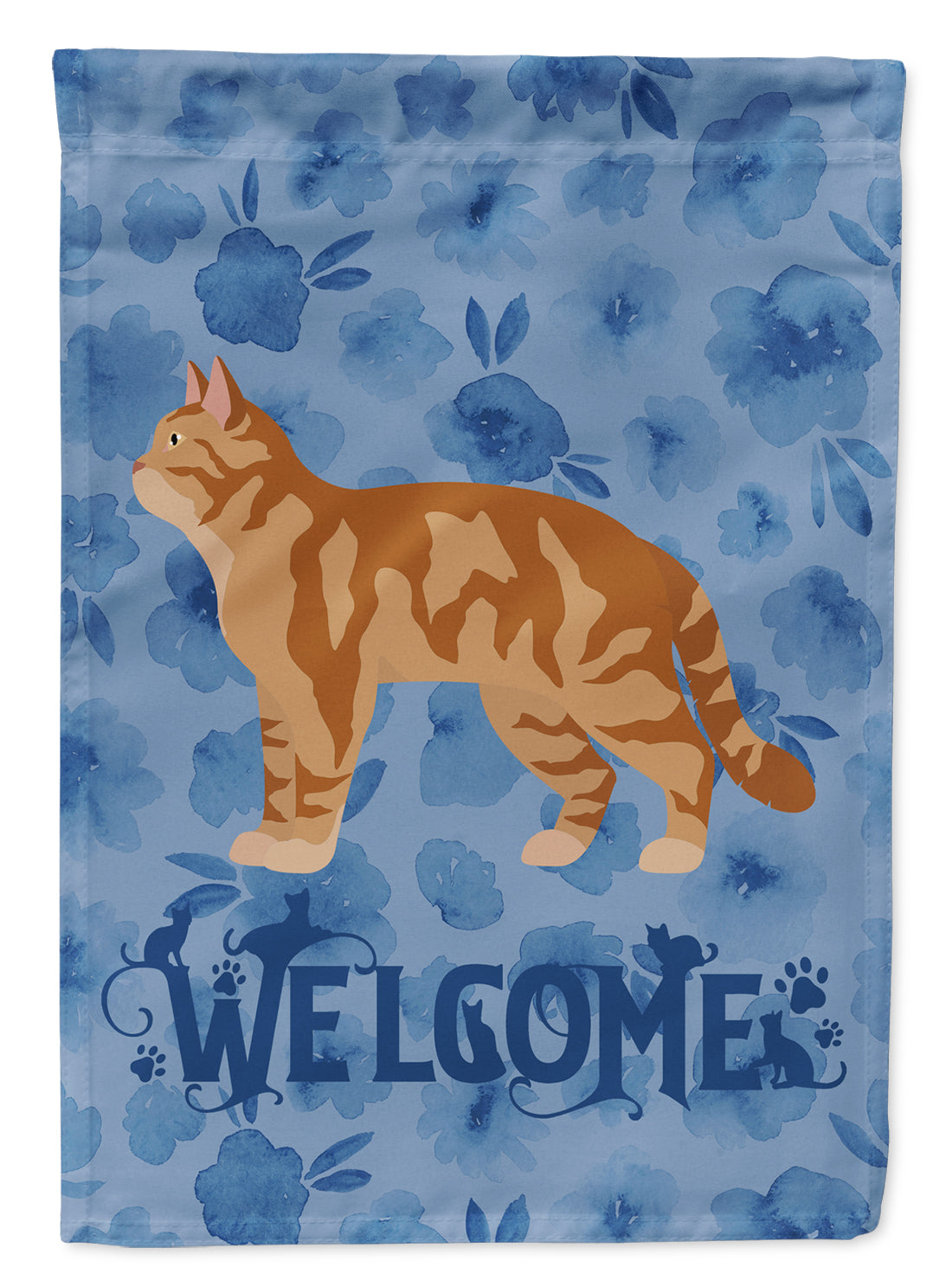 American Wirehair #2 Cat Welcome Flag Canvas House Size CK4823CHF  the-store.com.