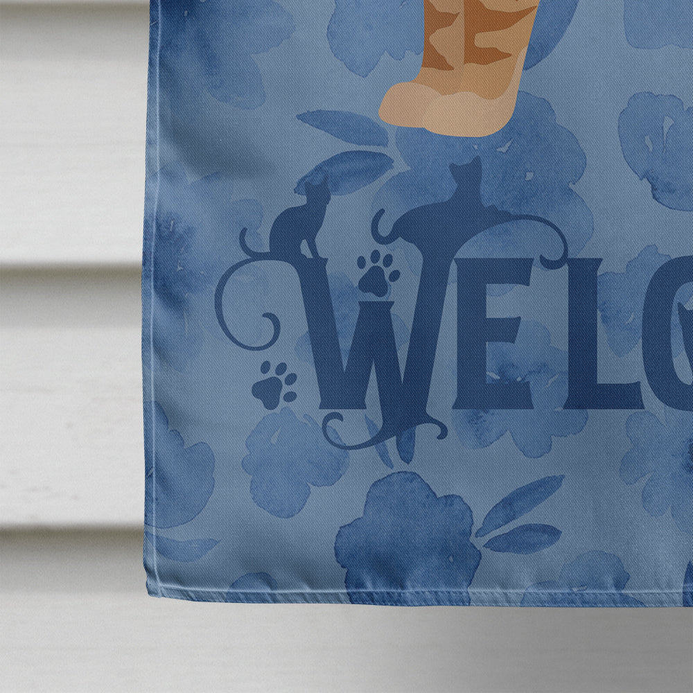 American Wirehair #2 Cat Welcome Flag Canvas House Size CK4823CHF