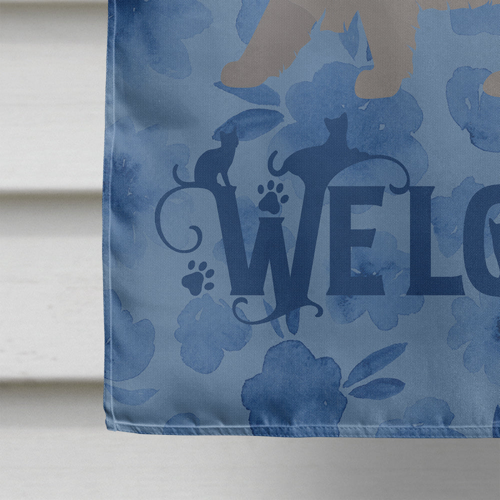 British Longhair Cat Welcome Flag Canvas House Size CK4838CHF