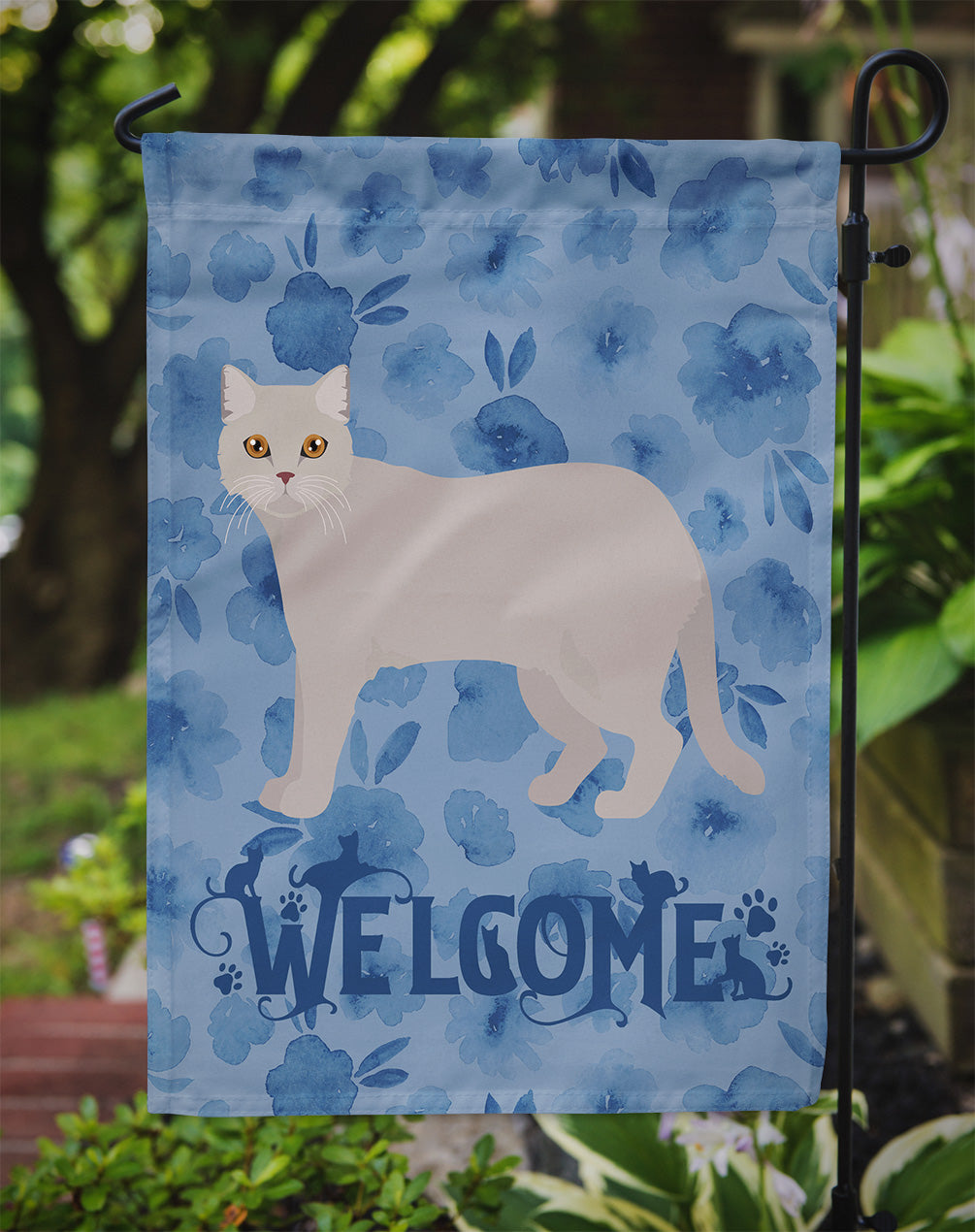 British Semi Longhair Cat Welcome Flag Garden Size CK4839GF