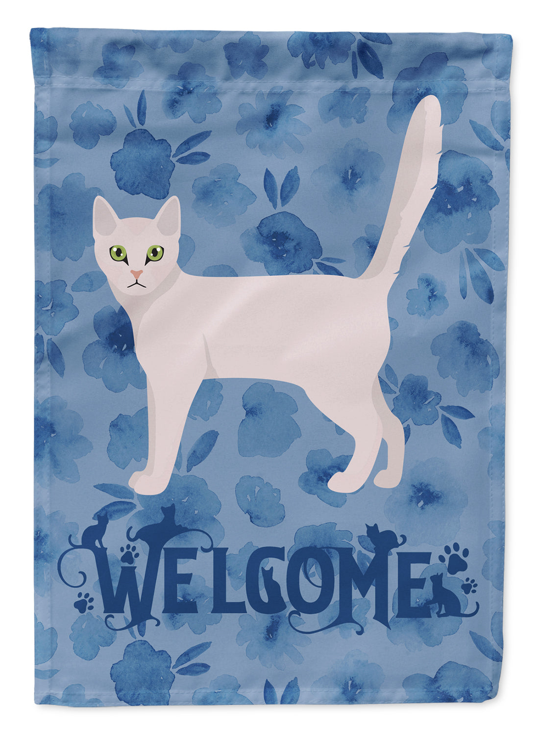 Burmilla Cat Welcome Flag Canvas House Size CK4843CHF  the-store.com.