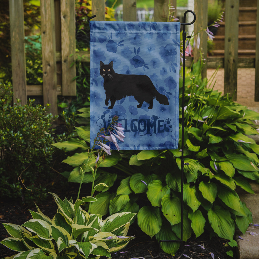 Black Chantilly Tiffany Cat Welcome Flag Garden Size CK4847GF  the-store.com.