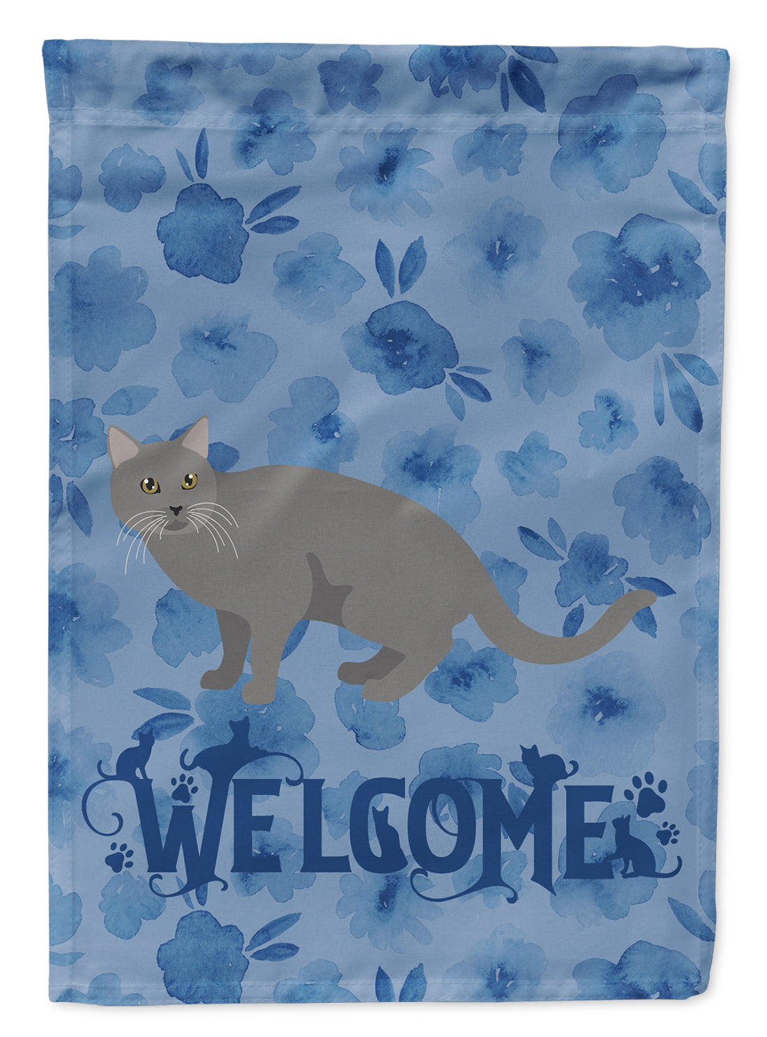 Chartreux #1 Cat Welcome Flag Canvas House Size CK4848CHF