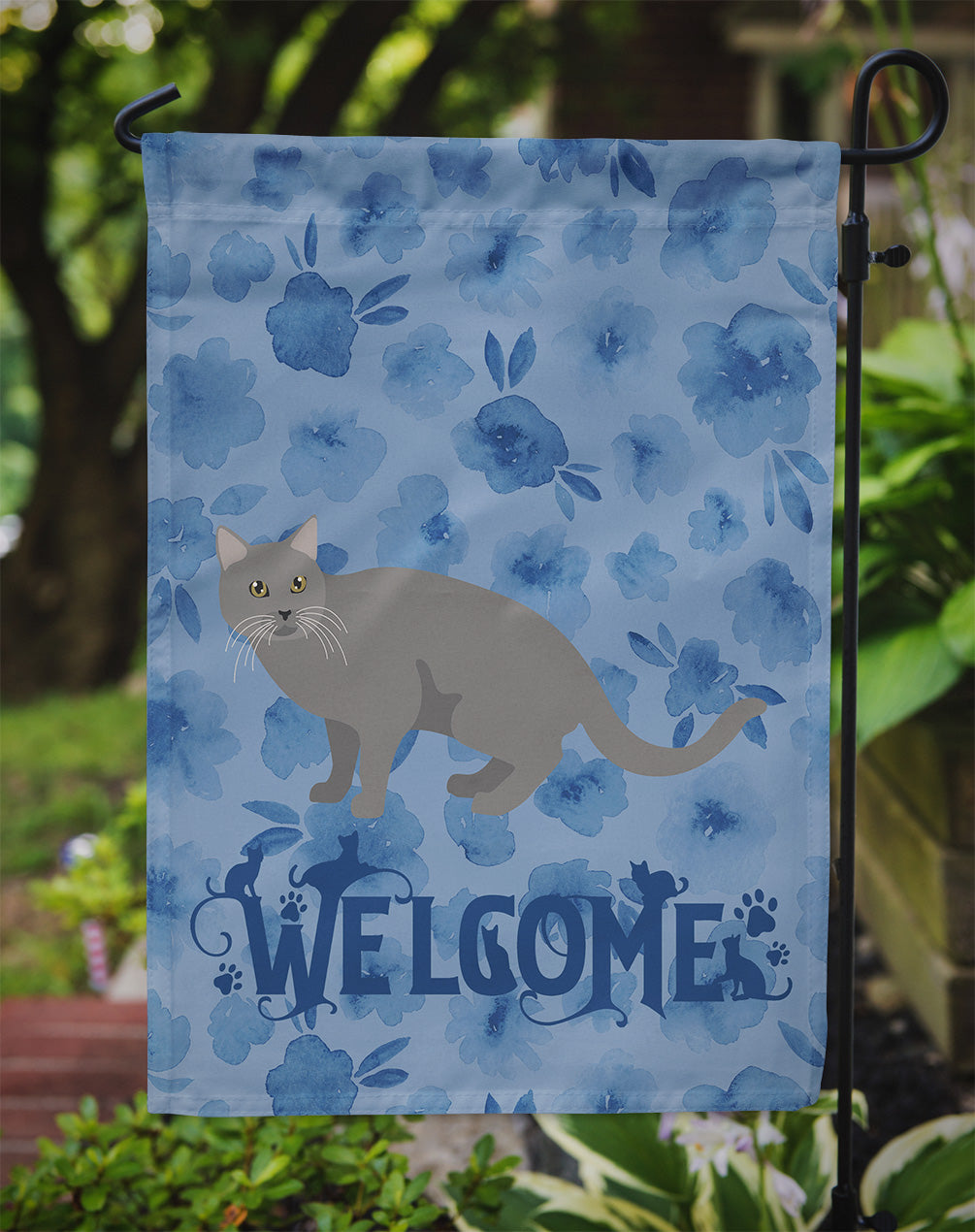 Chartreux #1 Cat Welcome Flag Garden Size CK4848GF  the-store.com.