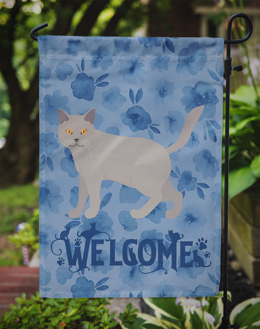 Chartreux #2 Cat Welcome Flag Garden Size CK4849GF  the-store.com.