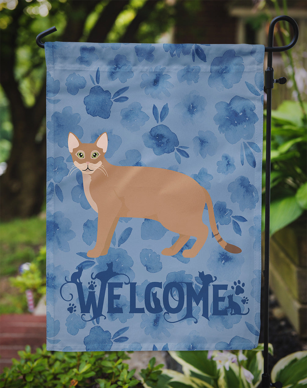 Chausie Cat Welcome Flag Garden Size CK4850GF  the-store.com.
