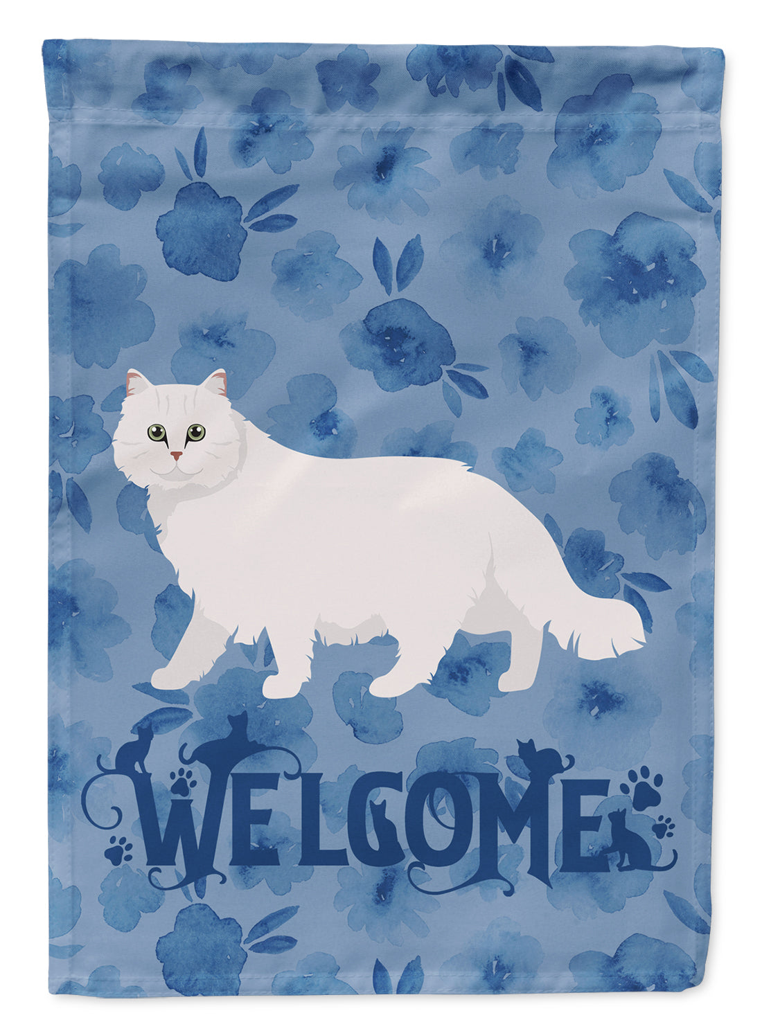 Chinchilla Persian Longhair Cat Welcome Flag Canvas House Size CK4855CHF