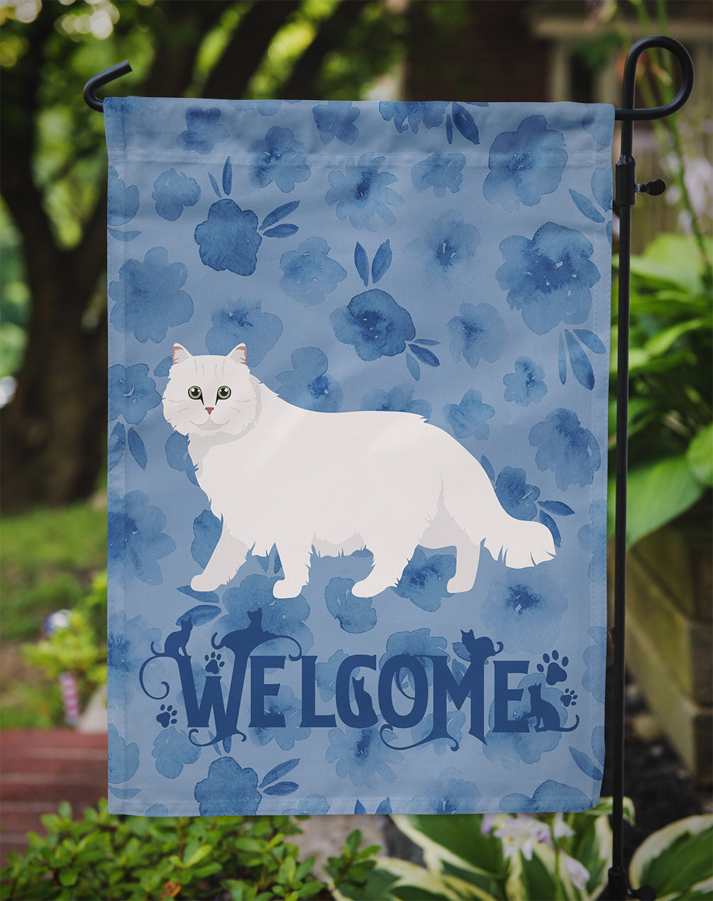 Chinchilla Persian Longhair Cat Welcome Flag Garden Size CK4855GF  the-store.com.