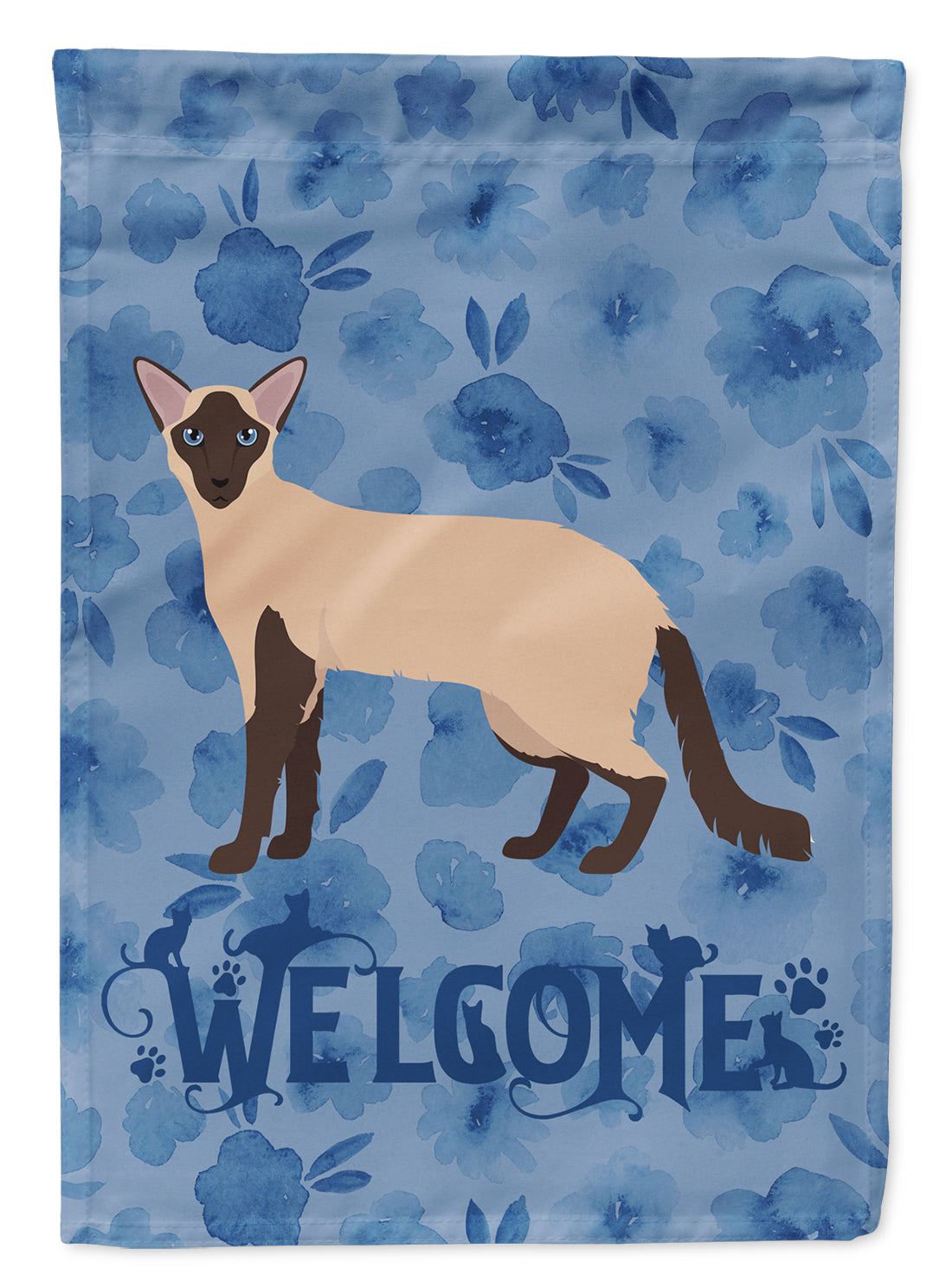 Colorpoint Longhair Cat Welcome Flag Canvas House Size CK4856CHF