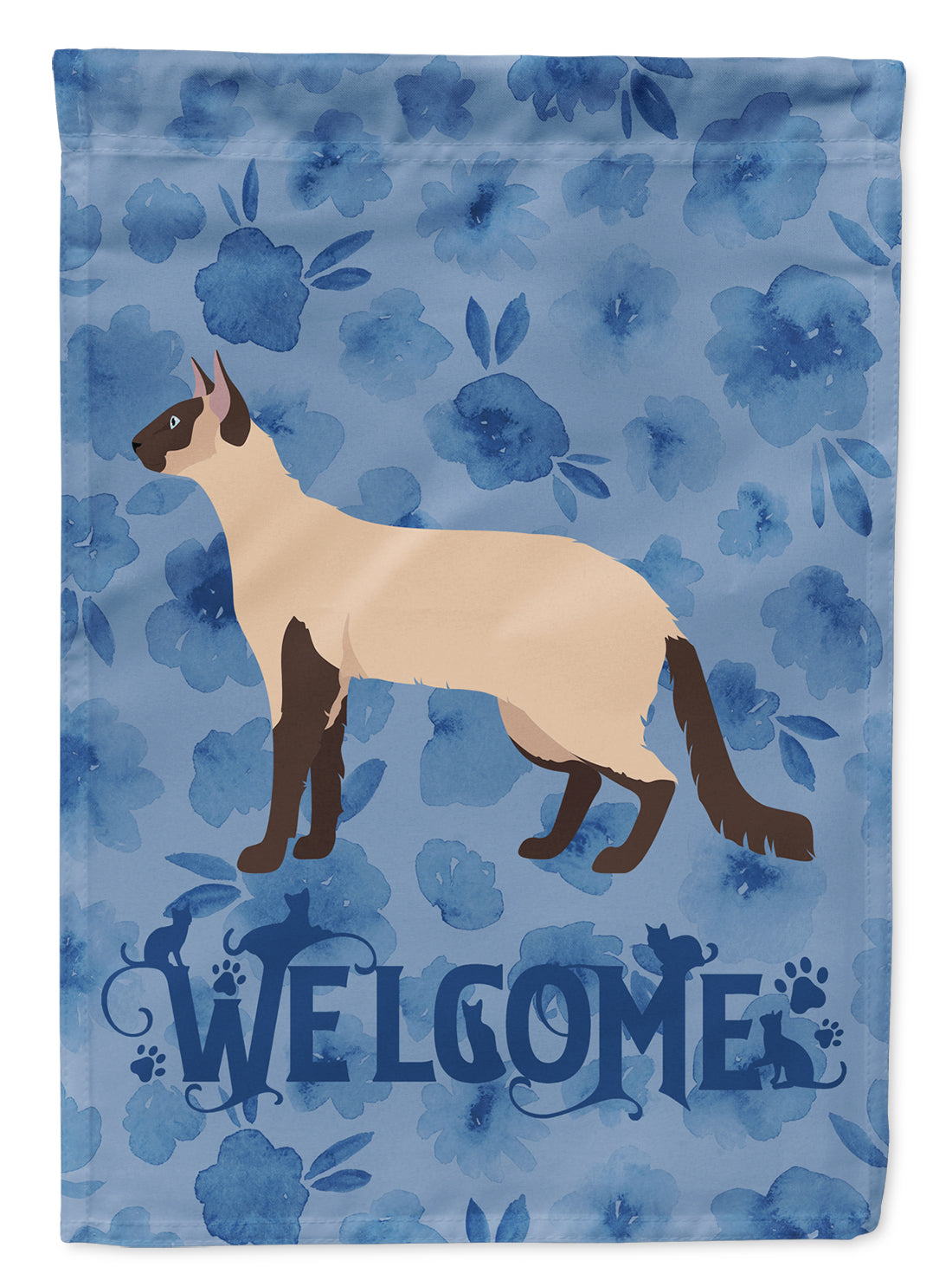 Colorpoint Longhair #3 Cat Welcome Flag Garden Size CK4858GF