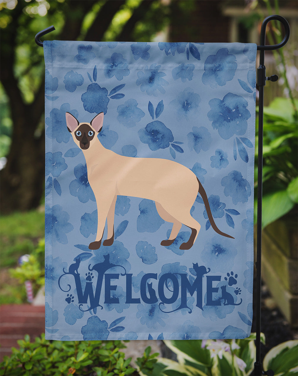 Colorpoint Shorthair #2 Cat Welcome Flag Garden Size CK4861GF  the-store.com.