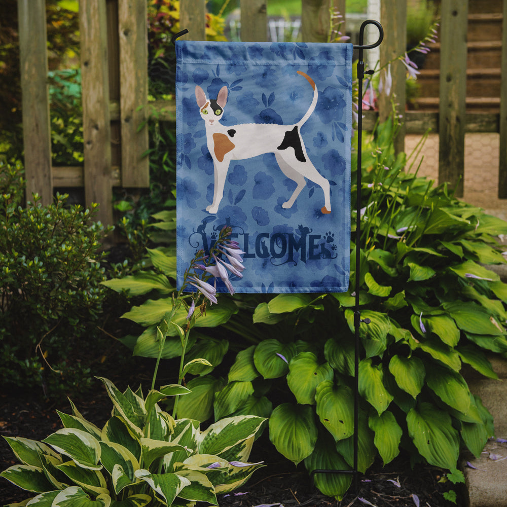 Caroline's Treasures Cornish Rex Cat Welcome Garden Flag - Outdoor Decorative Yard Flag CK4864GF