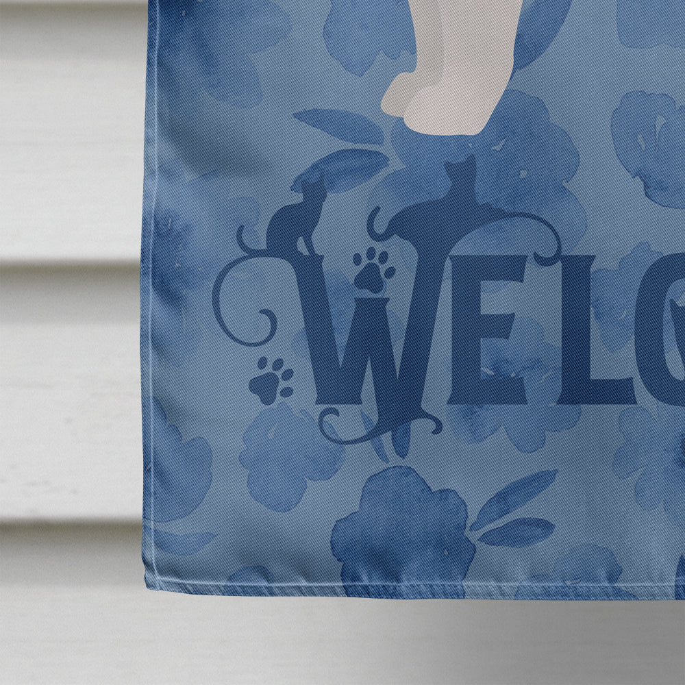 Cymric #2 Cat Welcome Flag Canvas House Size CK4866CHF