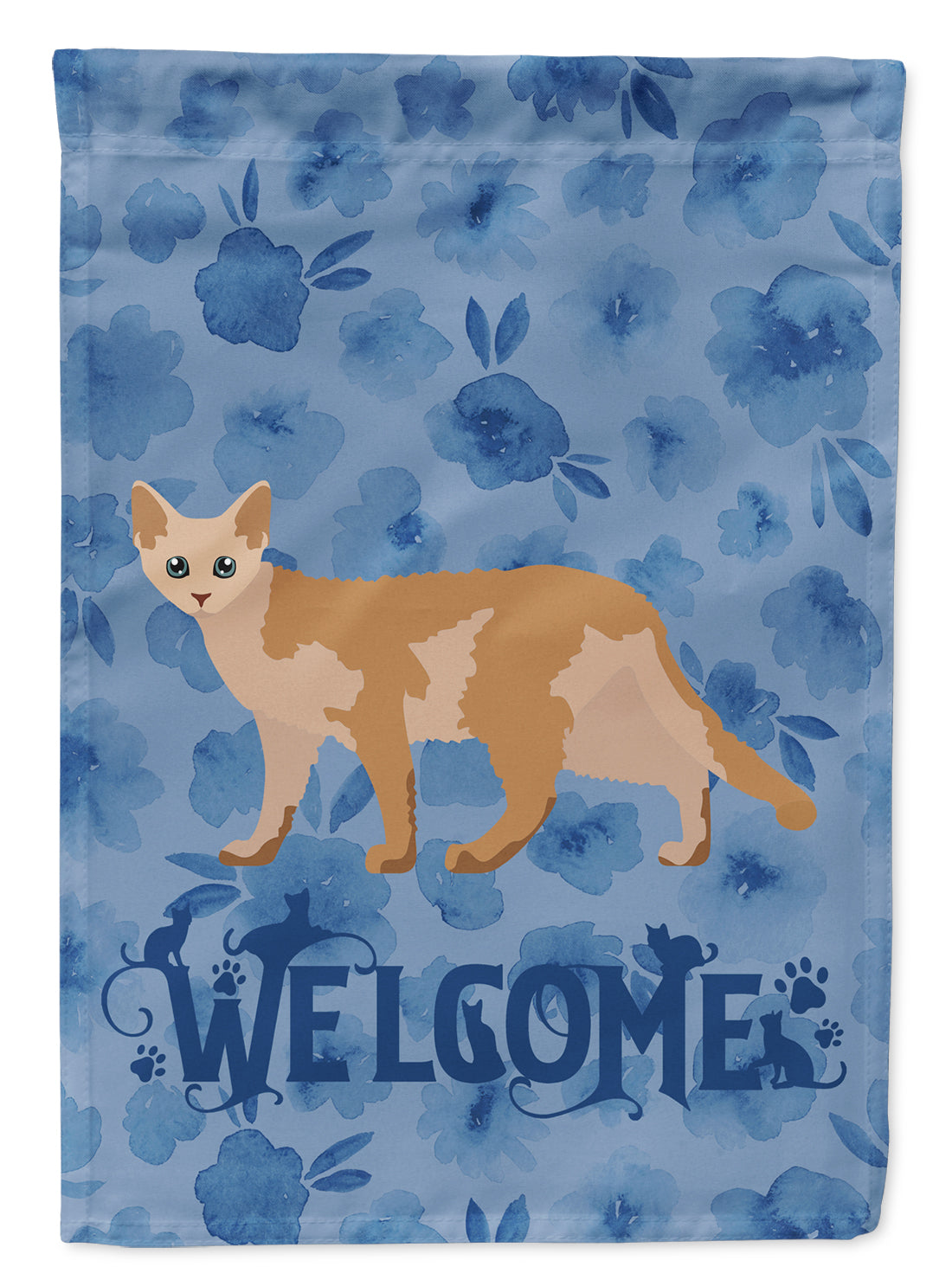 Devon Rex #3 Cat Welcome Flag Canvas House Size CK4869CHF  the-store.com.